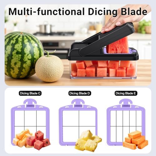 15-in-1 Vegetable Chopper with 10 Blades, Food Veggie Cutter, Purple - Image 5