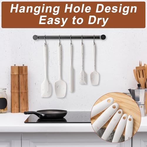 Silicone Spatula Set,5 Piece Food Grade Rubber Spatulas,Candy Color - Image 4