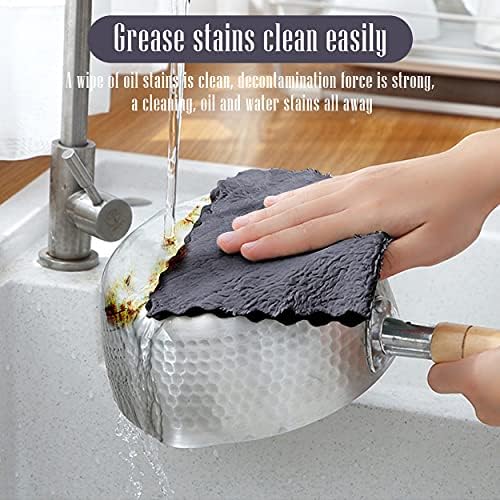 Sunny zzzZZ 24 Pack Kitchen Dishcloths - Does Not Shed Fluff - Reusable Dish Towels, Dish Cloths, Super Absorbent Coral Fleece Cleaning Cloths, Nonstick Oil Washable Fast Drying, 10 x 10 Inch (Grey) - Image 6