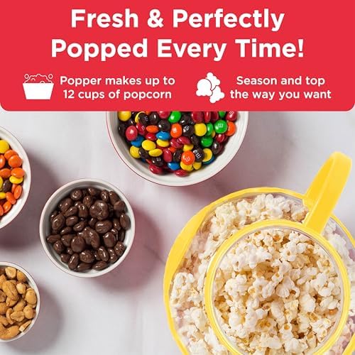 Ecolution Patented Micro-Pop Microwave Popcorn Popper with Temperature Safe Glass, 3-in-1 Lid Measures Kernels and Melts Butter, Made Without BPA, Dishwasher Safe, 1.5-Quart, Yellow - Image 4