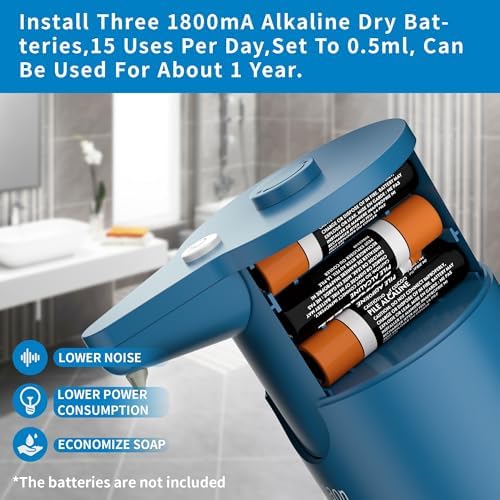 Automatic Soap Dispenser Touchless, Hands-Free, Multi Adjustable Volume, Long Battery Life, Compatible with Thick & Thin Dish/Hand Soap for Bathroom and Kitchen, Easy for Toddlers, Blue - Image 6