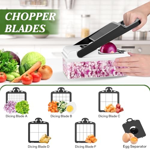 HomeHacks Veggie Chopper Vegetable Cutter, 15 in 1 Kitchen Gadget, White - Image 2