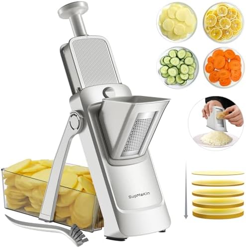 SupMaKin Safe Mandoline Slicer Plus, Adjustable Potaot slicer 1-8 mm by SafeMandolineSlicerChopper