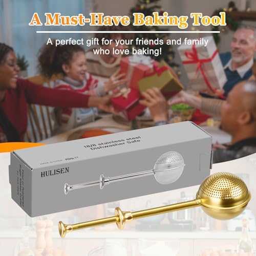 HULISEN Flour Duster, 304 Stainless Steel Flour Sifter for Baking, Gold - Image 7