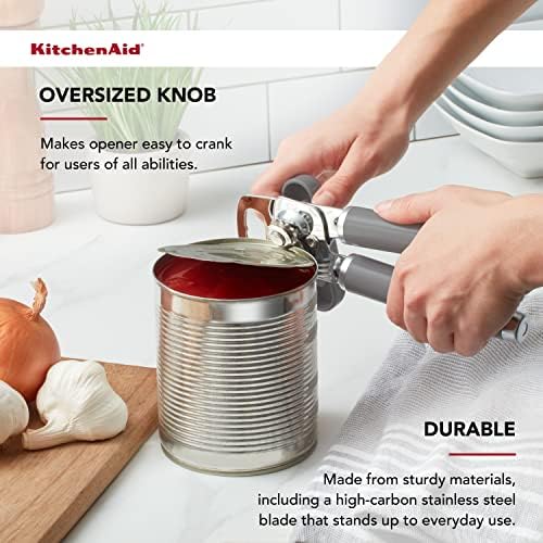 KitchenAid Classic Multifunction Can Opener and Bottle Opener Easy to Use, Razor Sharp Stainless Steel Cutting Wheel, Soft Ergonomic Handles, Gray, 8.34-Inch (Pack of 12) - Image 4