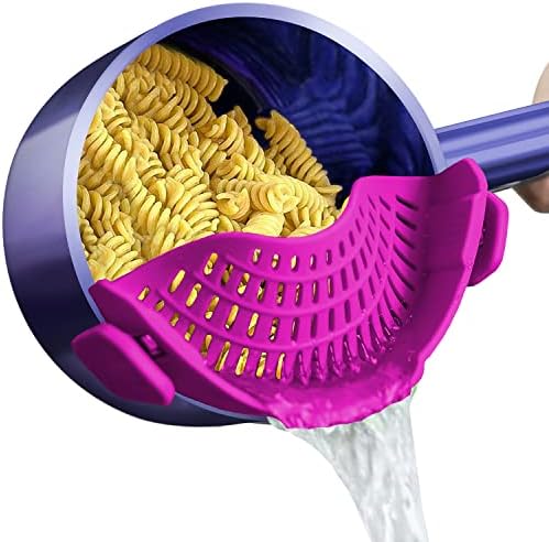 AUOON Clip On Strainer Silicone for Pots, Standard 8.86 x 3.55in, Purple by AUOON