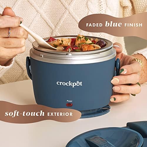 Crock-Pot 20-Ounce Electric Lunch Box Portable Food Warmer Faded Blue Perfect for Travel Car On-the-Go Keeps Food Warm Spill-Free Dishwasher-Safe (Pack of 4) - Image 5
