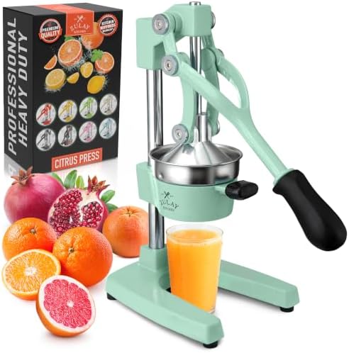 Zulay Kitchen Cast Iron Juicer, Orange Manual Juicer, Citrus Press, Mint by ZulayKitchen
