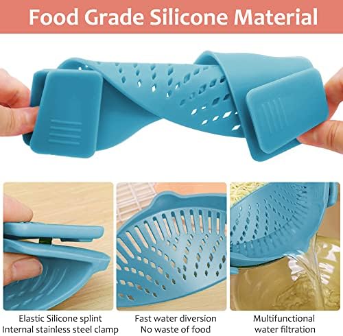 YEVIOR Clip on Strainer for Pots Pan Pasta,Silicone Food Pan Strainer - Image 4