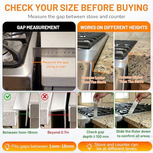 ItsNio Stove Gap Covers Stainless Steel 2PCS, Stove Gap Filler, Silver - Image 3