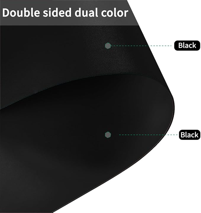 Dresser Protector - Can Be Used On Both Sides Waterproof and Easy to Clean Good Flatness Used for Dresser Table(Black+Gray 16x72)