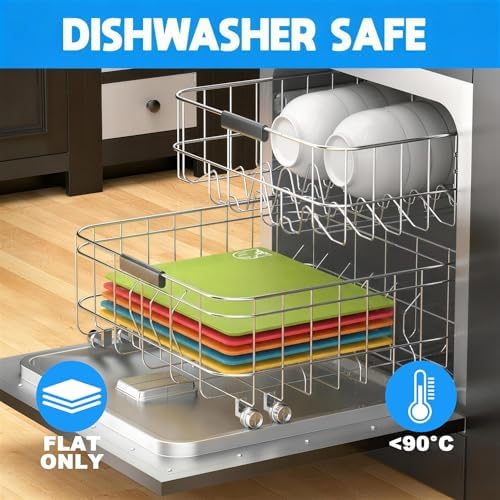 GoodLuck 7 Pieces Flexible Cutting Boards with Hanging Hole, BPA Free Plastic Cutting Boards for Kitchen, Non Slip Cutting Mat for Meat and Vegetables - Image 6