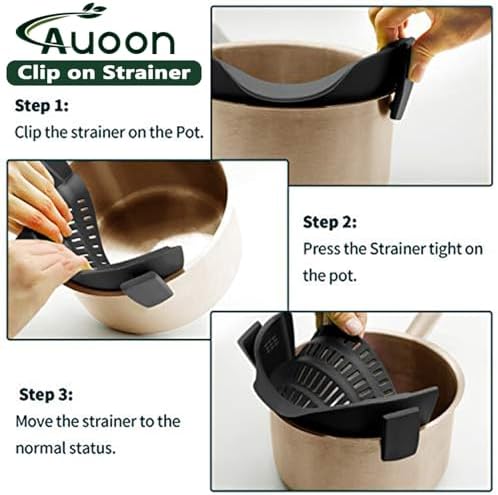 AUOON Clip On Pot Strainer Silicone, Standard 8.86 x 3.55in, Blue Velvet - Image 6