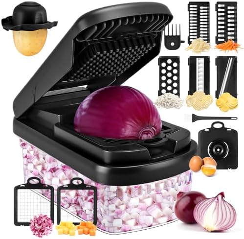 Yusshn Vegetable Chopper, 12-in-1 Food Veggie Chopper Cutter with Container by YUSSHN