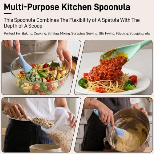 3 PACK Silicone Cooking Spatula & Spoon for Nonstick Cookware, BPA-Free - Image 5