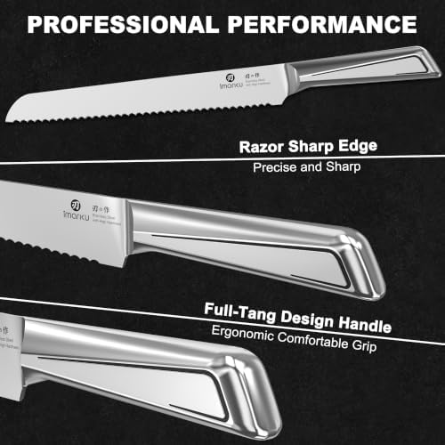 imarku Serrated Bread Knife with Japanese High Carbon Stainless Steel - Image 7