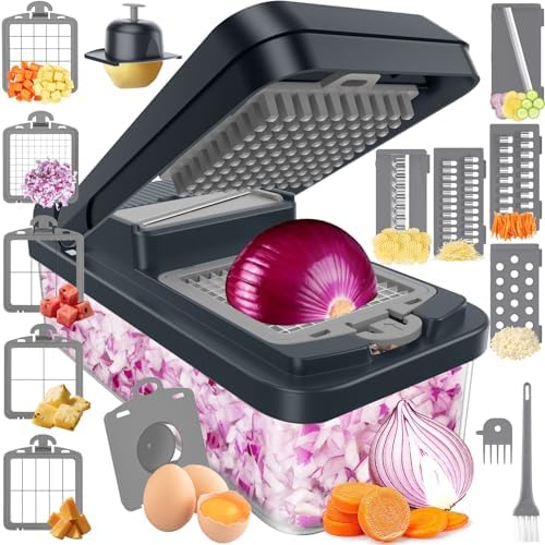 MealHelper 15-in-1 Vegetable Chopper, Food Veggie Chopper With Container by Unknown