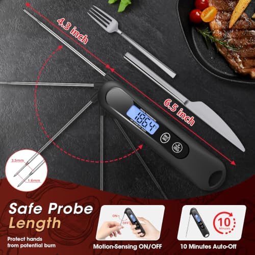 Meat Thermometer Digital – Instant Read Food Thermometer for Cooking Black - Image 5