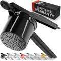 PriorityChef Large 15oz Potato Ricer, Heavy Duty Stainless Steel Potato Masher and Ricer Kitchen Tool, Press and Mash Kitchen Gadget For Perfect Mashed Potatoes - Everytime, All Black by PriorityChef