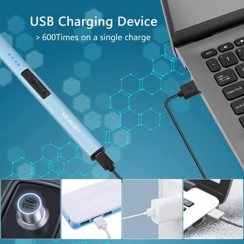MEIRUBY Electric Candle Lighter, Christmas Stocking Stuffers Gifts for Women Mom Men Wife Sister, USB Arc Rechargeable Windproof Long Lighter for Candle BBQ Housewarming Birthday Gifts Idals - Image 6