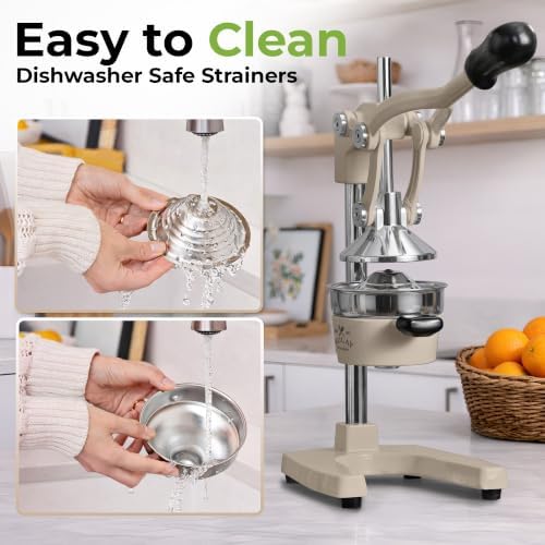 Zulay Kitchen Cast Iron Juicer, Orange Manual Juicer, Citrus Press, Gray - Image 5