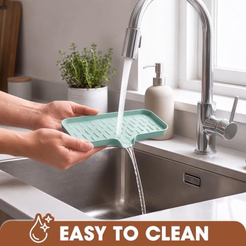 CAKETIME 2 Pack Silicone Soap Dish with Drain Spout for Bathroom Shower Caddy Kitchen Counter Sponge Holder Bar Sink Organizer Suction Cup Dispenser Shampoo Hanging Tools Storage New Green Medium - Image 3