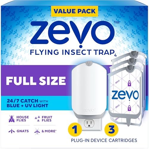 Zevo Flying Insect Trap for Fruit Flies & Gnats, 1 Plug-in Base & 3 Refills by Unknown