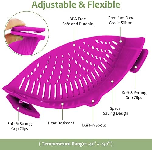 YEVIOR Clip on Strainer for Pots Pan Pasta - Image 2
