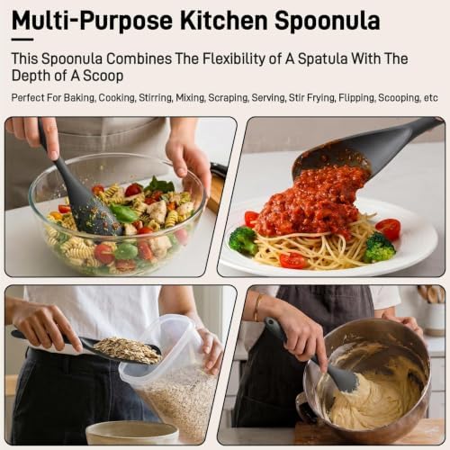 3 PACK Silicone Cooking Spatula & Spoon for Nonstick Cookware, BPA-Free - Image 5