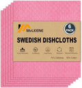 MoLKENE Swedish Dishcloths for Kitchen, 6 Pack Reusable Paper Towels, Pink by MoLKENE