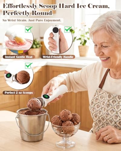 Heated Ice Cream Scoop Rechargeable, Electric Scooper with Drip-Proof Stand - Image 2