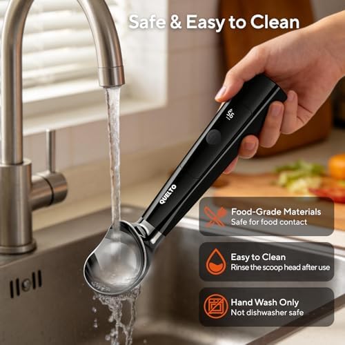 Quetlo Rechargeable Heated Ice Cream Scoop with LED Display 3 Modes Gifts - Image 6