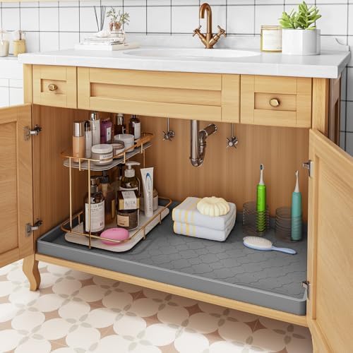 Jin&Bao Under Sink Mat 46" x 22" Waterproof Silicone Cabinet Kitchen Liner - Image 5