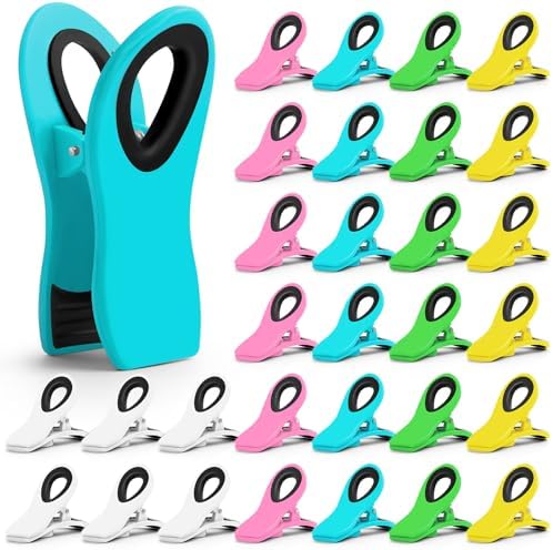 JETMORE 30 Pack Chip Clips Magnetic, Multicolor Food Clips for Bags, Office by Jetmore