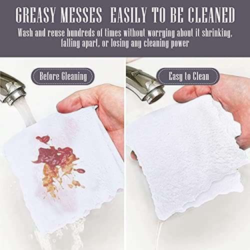 Sunny zzzZZ 24 Pack Kitchen Dishcloths - Does Not Shed Fluff - Reusable Dish Towels, Dish Cloths, Super Absorbent Coral Fleece Cleaning Cloths, Nonstick Oil Washable Fast Drying, 7 x 9 Inch (White) - Image 5