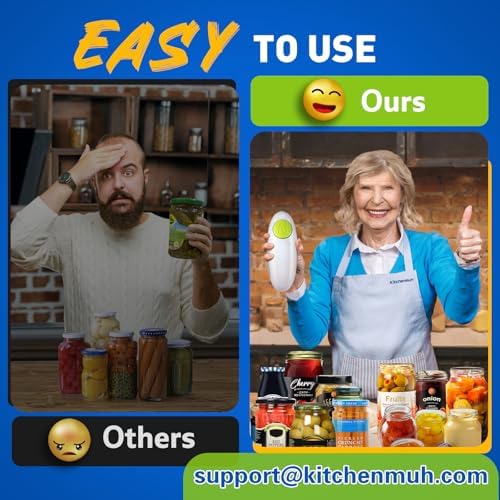 KITCHENMUH Higher Torque Electric Jar Opener for Seniors with Arthritis Fit Almost Jars Size, Automatic Jar Opener for Weak Hands, Hands Free Battery Operated Bottle Opener for Arthritic Hands (White) - Image 3