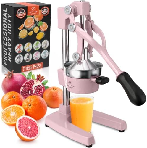 Zulay Kitchen Cast Iron Juicer, Orange Manual Juicer, Citrus Press, Rose by ZulayKitchen