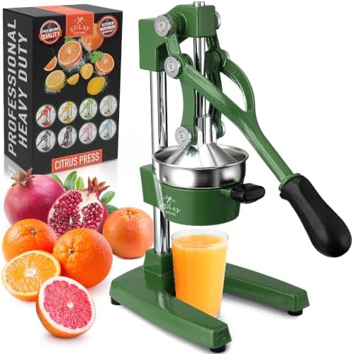 Zulay Kitchen Cast Iron Juicer, Orange Manual Juicer, Citrus Press, Green by ZulayKitchen