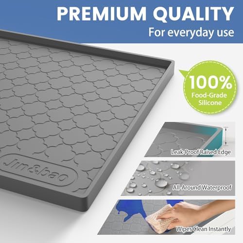 Jin&Bao Waterproof Under Sink Mat 46" x 22", Thick Silicone Mat Cabinet Protector for Kitchen and Bathroom, Shelf Liner, Home Organizer and Storage, Multipurpose Tray for Gadgets and Essentials - Image 2