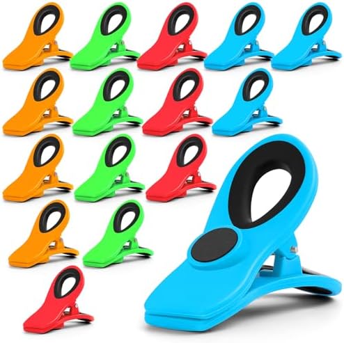 JETMORE 16 Pack Chip Clips Bag Clips, Multicolor Magnetic Chip Clip by Jetmore