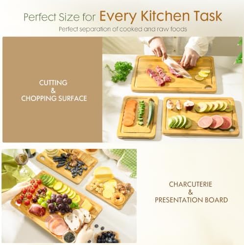 Astercook Nature Bamboo Cutting Boards for Kitchen - Image 5