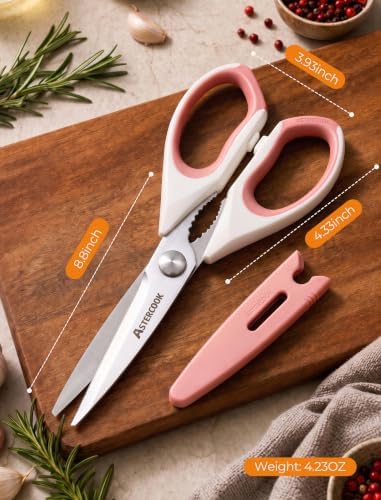 Astercook Kitchen Scissors, 3-Pack Heavy Duty Kitchen Shears with Stainless Steel Blades for Meat, Poultry, Herbs, Vegetables and Packaging, Dishwasher Safe - Image 3