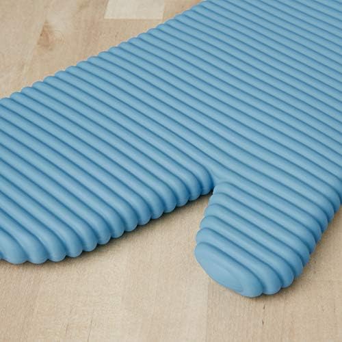 KITCHENAID Ribbed Soft Silicone Oven Mitt 2-Pack Set, 7.5"x13", Blue Velvet - Image 3