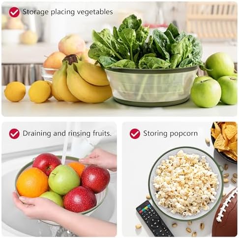 WVM Microwave Splatter Cover Vented for Food with Hook Hole, Splatter Guard & Colander Kitchen Gadget for Food, Meal Prep, Green, M(11"x3.26")-Pack of 2 - Image 5