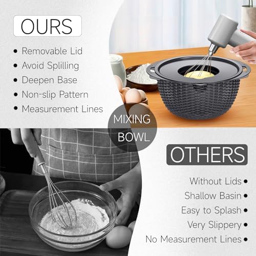4-1 Colander with Lid Set - Rotatable Strainer With Bowl(Patented), Pasta Strainer with New Upgraded Graters, Strainer And Colanders, Fruit Cleaner, Veggie Wash, Apartment Kitchen Gadgets - Grey - Image 5