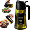 CXINYI - 16oz/470ml Olive Oil Dispenser for Kitchen with Stickers - 2 in 1 Olive Oil Sprayer for Cooking, Air Fryer, and Salad, Black (Light-Proof Kitchen Gadget) by CXINYILLC
