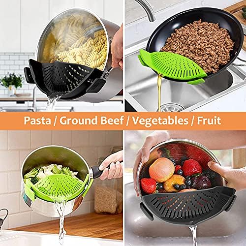 YEVIOR Clip on Strainer for Pots Pan Pasta,Silicone Food Pan Strainer - Image 5