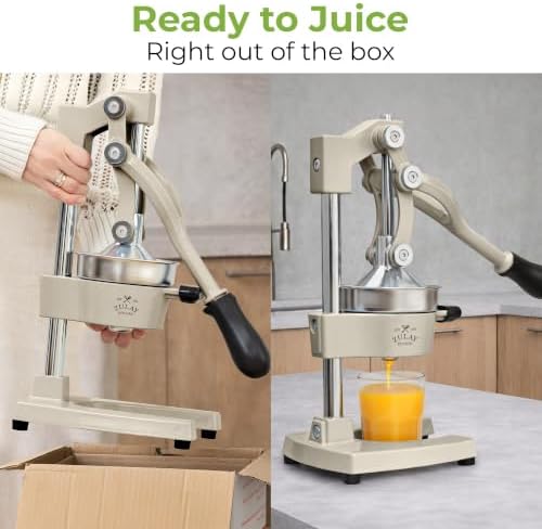 Zulay Kitchen Cast Iron Juicer, Orange Manual Juicer, Citrus Press, Gray - Image 3