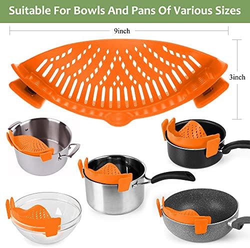 YEVIOR Clip on Strainer for Pots Pan Pasta,Silicone Food Pan Strainer - Image 3