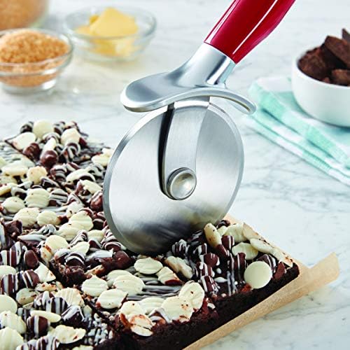 KitchenAid Classic Pizza Wheel with Sharp Blade For Cutting Through Crusts, Pies and More, Built In Finger Guard for Safety and Comfort Grip to Protect Fingers, Dishwasher Safe, 9-Inch, Red - Image 4